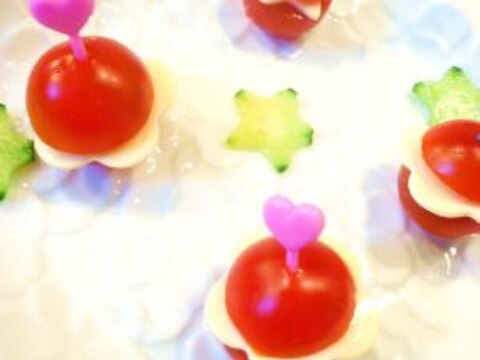 お弁当や子供パーティに☆ミニトマトのピンチョス風。